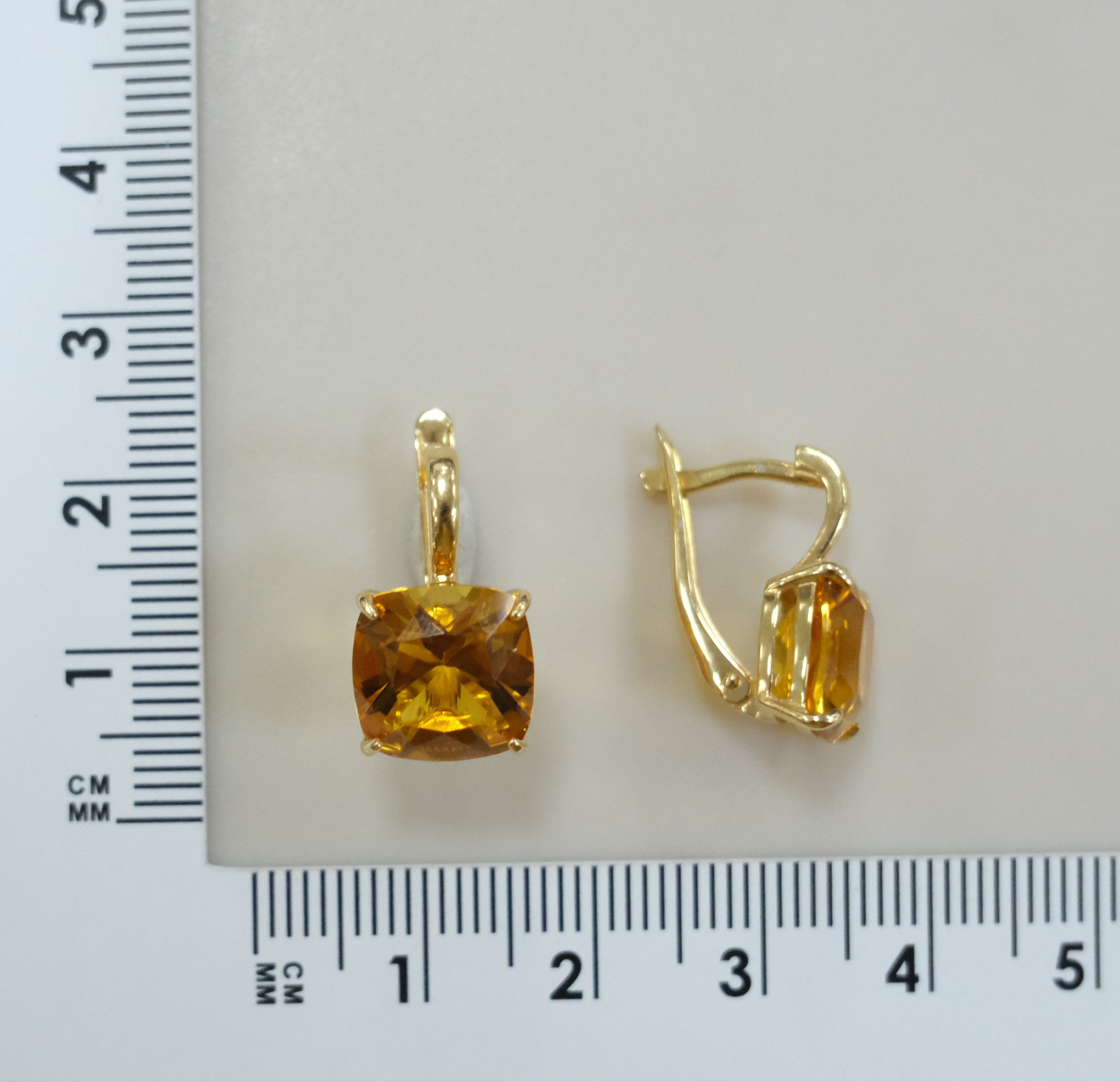 Серебряные серьги с цитринами
